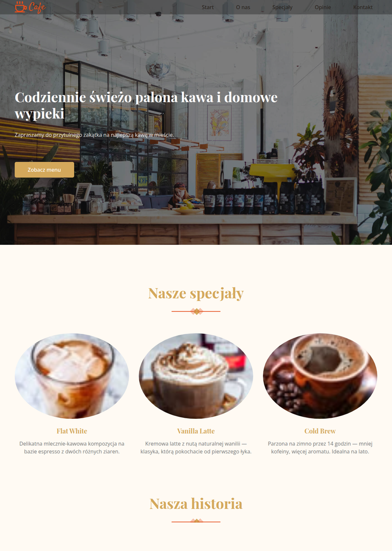 Podgląd szablonu Cafe